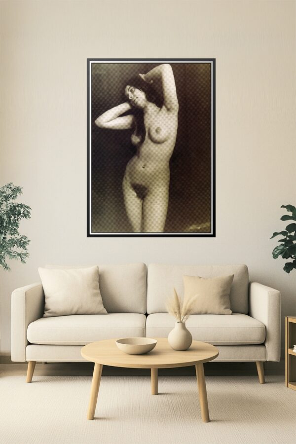 Wilhelm von Gloeden Historical Nude Art Poster – Vintage Photographic Study | Female academic nude with raised arms