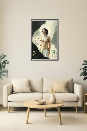 24x36in Poster Elegant Nude Woman in Nature – Serene Fine Art Print