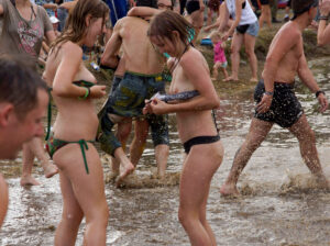 Flashing Tits Photographic Print Poster Festival Girls having fun