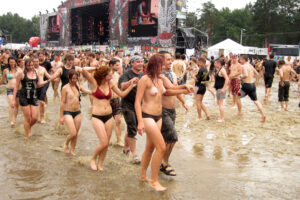 Stoned Crowd Photographic Print Poster at rock festival. Art Print Photo