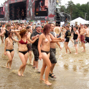 Stoned Crowd Photographic Print Poster at rock festival. Art Print Photo