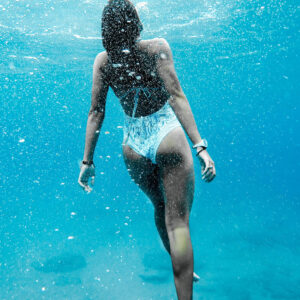 Girl Swimming Underwater Photographic Print Poster
