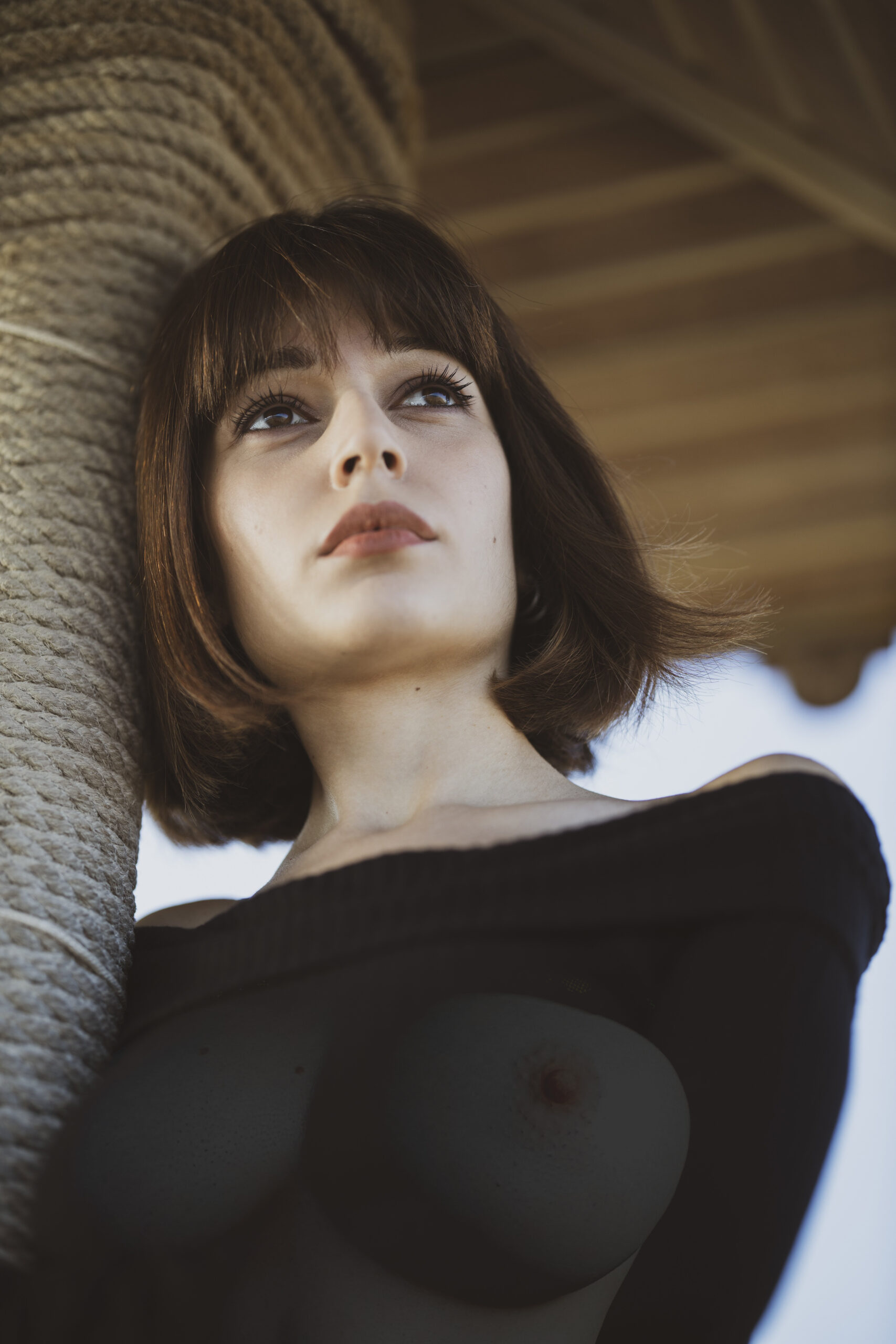 Young Woman See Through Breasts Photo Print Poster Braless